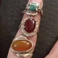 سه عدد انگشتر نقره زنانه با رکاب محکم