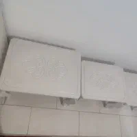 میز عسلی سفید سه تایی منبت کاری شده|مبلمان خانگی و میز عسلی|آمل, |دیوار