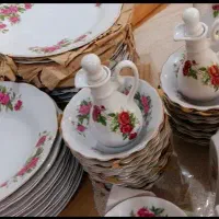 پارچ گلسرخی قندون قوری گلسرخ گلسرخی