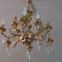 لوستر ستاره طلایی|لوستر و چراغ آویز|تبریز, |دیوار