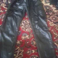 شلوار چرم دخترانه پسرانه مشکی جیب دار