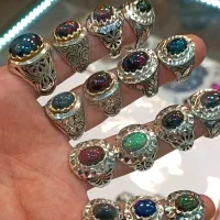 انگشتر نقره دستساز با نگینهای طبیعی|جواهرات|ملایر, |دیوار