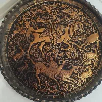 سینی مسی قلم زنی مناسب دیوار د کلکسیون