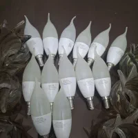 13عدد لاله لوستر و13عدد لامپ حانی رنگ سفید یخی