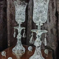 شمعدان کریستال بوهمیا خورشیدی حک لیزری|صنایع دستی و سایر لوازم تزئینی|تهران, پونک|دیوار