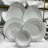 سرویس چینی ۱۲ نفره زرین طرح سیلوان آکبند