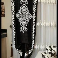 دو عدد دکور پرده قهوه ای