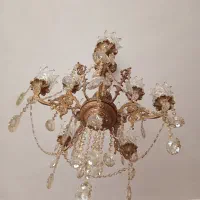 لوستر برنز خالص ده شعله پنج شاخه