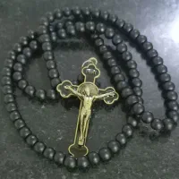 گردنبند سنگ اسپرت مشکی با صلیب نو فروشی