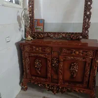 ساعت و کنسول تمام چوب راش|بوفه، ویترین، کنسول|قرچک, مهدیه|دیوار