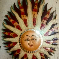 تندیس و شمعدانهای کنده کاری شده چوبی تایلندی.فوری