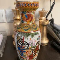 گلدان طلاکوب برجسته قدیمی
