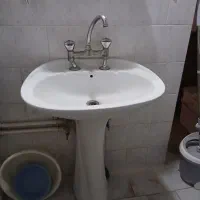 روشویی سنگی پایه دار مروارید با شیرالات