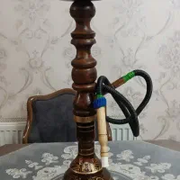 قلیان تنه بزرگ چوب سرخ