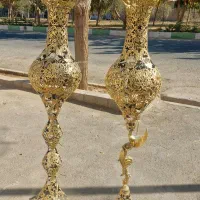 گلدان های کنار سالنی ترکیب برنز و کریستال|صنایع دستی و سایر لوازم تزئینی|قم, شهرک توانیر|دیوار