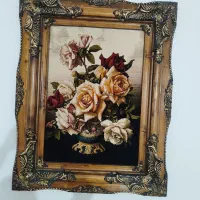 تابلو فرش با قاب چوبی بزرگ فروش فوری اقبالیه|تابلو فرش|قزوین, |دیوار