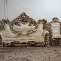 مبل شاه نشین ۹نفره ورق طلا به همراه کاور|مبلمان خانگی و میز عسلی|نورآباد, |دیوار