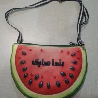 کیف رودوشی دخترانه مخمل یلدا طرح هندوانه|کیف، کفش، کمربند|نجفآباد, گلدشت|دیوار