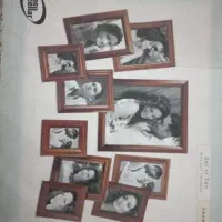 ده عدد قاب عکس چوبی به اندازه های مختلف به یک شکل