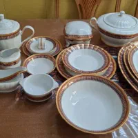 سرویس چینی برند یاماسن اصل ژاپن طلاکوب ۱۲ نفره