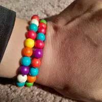 دستبند مهره‌ای رنگی