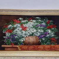 تابلو فرش (مرینوس وابریشم ) ، ابعاد ۷۰در۸۰