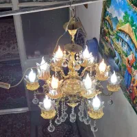لوستر سفارشی ساز ۱۲ لاله برنز اصل|لوستر و چراغ آویز|قم, وادی السلام|دیوار