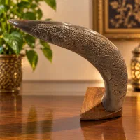 شاخ بوفالو حکاکی آفریقایی کار دست
