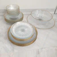 سرویس ۲۶ پارچه مدل سولو لب طلا نوری تازه