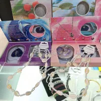 ست دستبند و گردنبند صدف و مروارید کلا 249