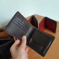 کیف پول جیبی و جاکارتی چرم طبیعی دست دوز