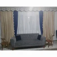 دوجفت کنار پرده ای ،مخمل ترک|پرده، رانر، رومیزی|پردیس, فاز ۸|دیوار