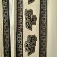 پرده با دستک نقره ای ومشکی