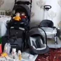 ست کالسکه کرییر و رورئک رنگ طوسی|کالسکه و لوازم جانبی|تبریز, |دیوار