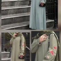 پیراهن مانتوایی عبا  سبز
