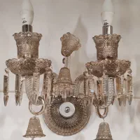 لوستردیوارکوب باکارات دوشاخه عسلی بلور کریستالی