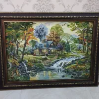 تابلو نقاشی کار دست 70در 80 بزرگ وشیک