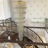 لوستر کریستال بلند دوبلکسی