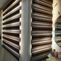 پرده زبرا‌ قهوه ای