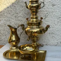 سرویس کامل سماور زغالی جنس عالی برنجی