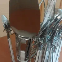 سرویس قاشق چنگال ۶ نفره خارجی همراه استند فلزی