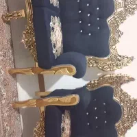 مبلمان سلطنتی ۷نفره نوباتاج طلایی جنس چوب گردو|مبلمان خانگی و میز عسلی|سبزوار, توحیدشهر|دیوار