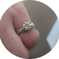 انگشنر یاقوت زرد رکاب نقره دست