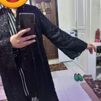 مانتو  مجلسی گل برجسته کاملا مشکی|لباس|کهریزک, |دیوار