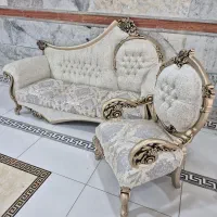 مبل سلطنتی دسته چوبی ۷نفره مبلمان شاهان