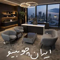 میز اداری مدرن صندلی کارمندی و نیم ست تی ۷۰