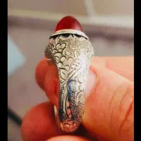 انگشتر نقره جواد قلم زنی