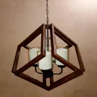 لوستر و تک شاخه چوبی