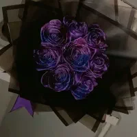 گل اماده هشت شاخه کهکشانی فول شاین با کاغذ پیچی پر