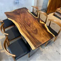 میز نهارخوری ۴ ۶ ۸ ۱۰ نفره چوبی اسلب روستیک / 011
